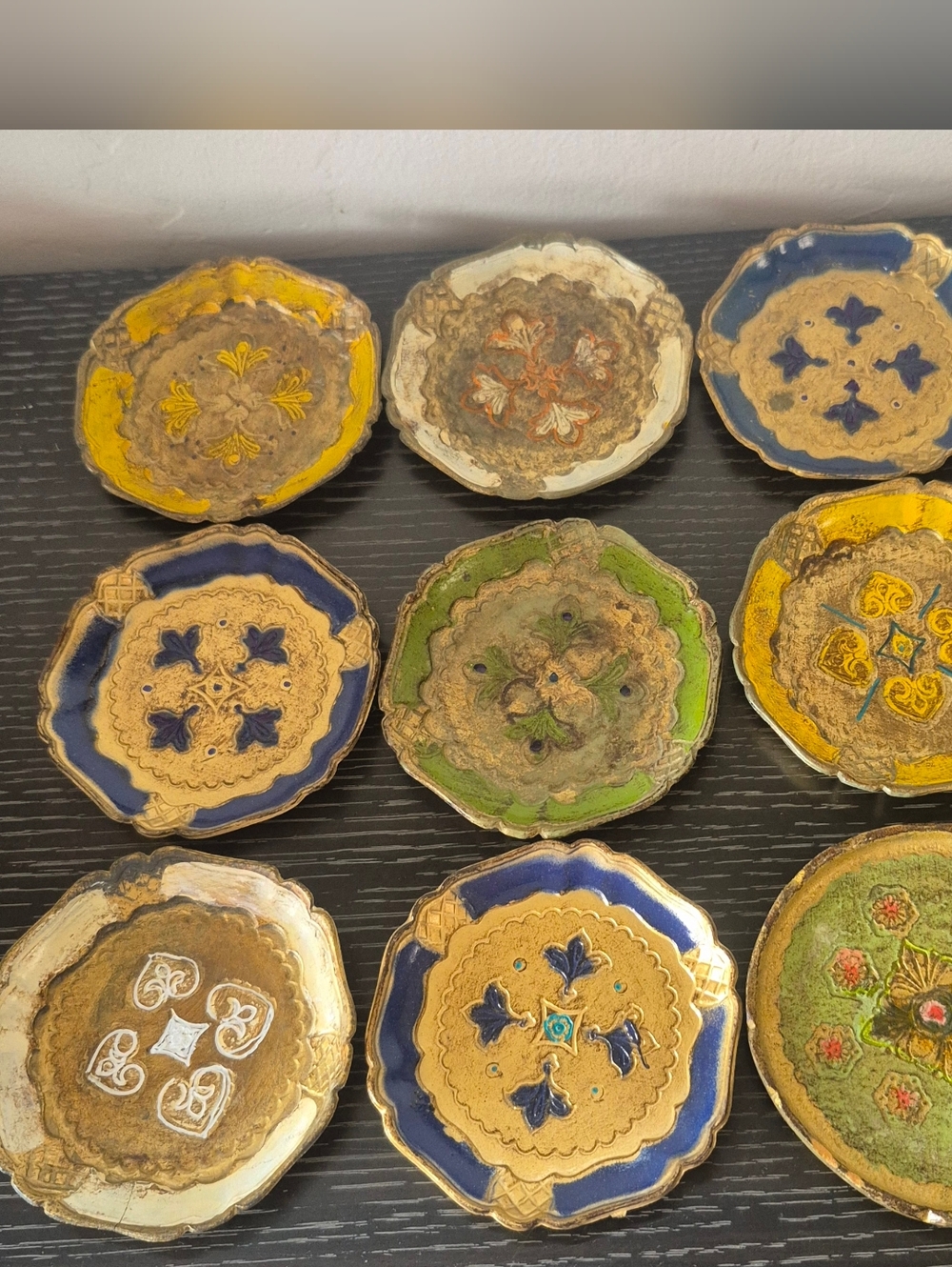 Vintage Florentine Handcrafted Coasters ITALY 9